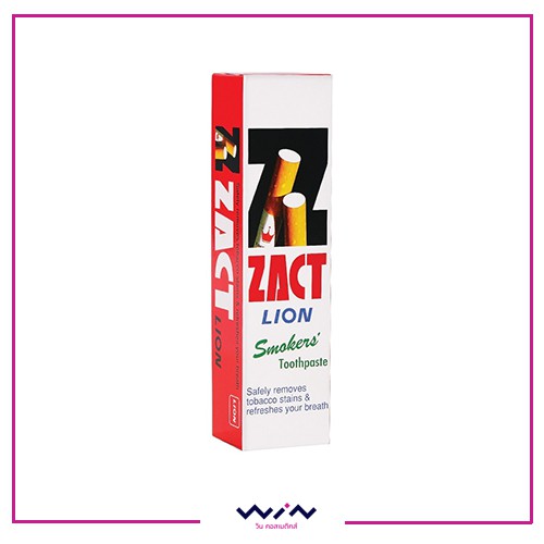 Zact ยาสีฟันลดคราบ แซคท์ ไลอ้อน สำหรับผู้สูบบุหรี่ 90 กรัม