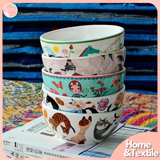 【พร้อมส่ง】ชามเซรามิค ลายเพ้นท์สวยงาม คุณภาพพรีเมียม | Hand painted Bowl