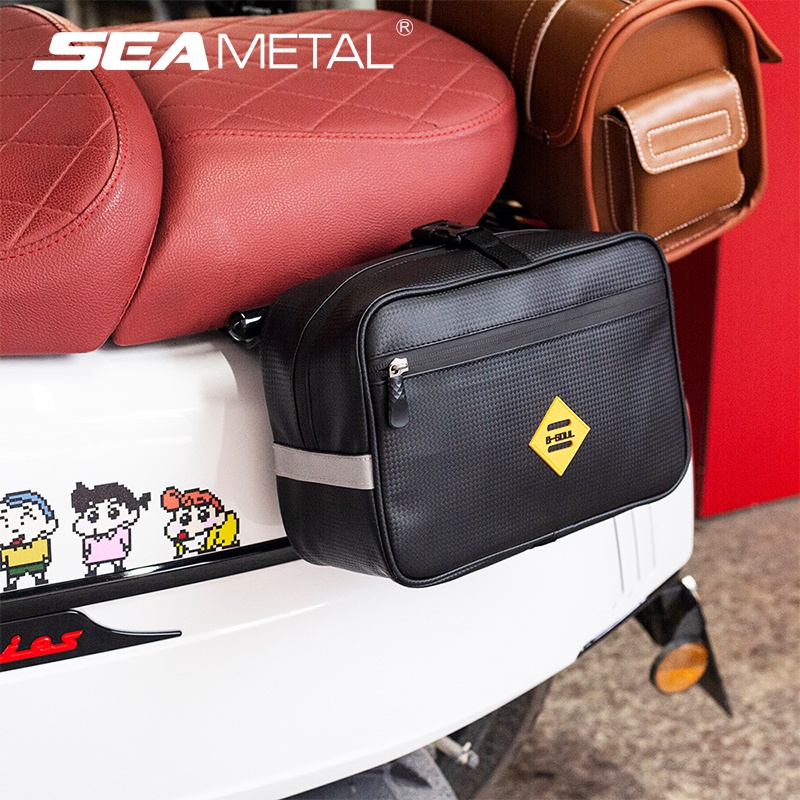 Seametal กระเป๋าหนัง PU กันน้ํา สําหรับรถจักรยานยนต์ Honda Toyota Suzuki Yamaha