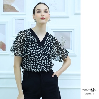 AMILA Blouse VE-B772 by  VERONIQA ชิฟฟอนปริ้นท์ แขนสั้น IGPU21-12