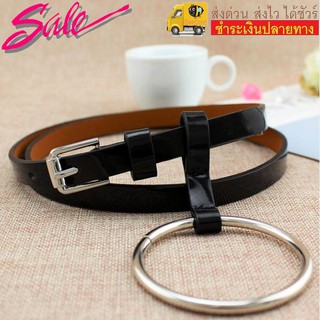 MiStyles  เข็มขัด เข็มขัดผู้หญิง Woman Belt No. 2364 สีดำ