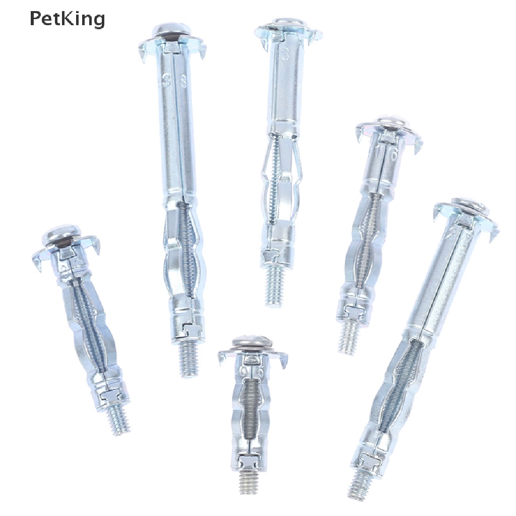 PetKing 10Pcs M4 Hollow Wall Metal Anchor Kit Plasterboard Drywall Cavity Plug Dowel .