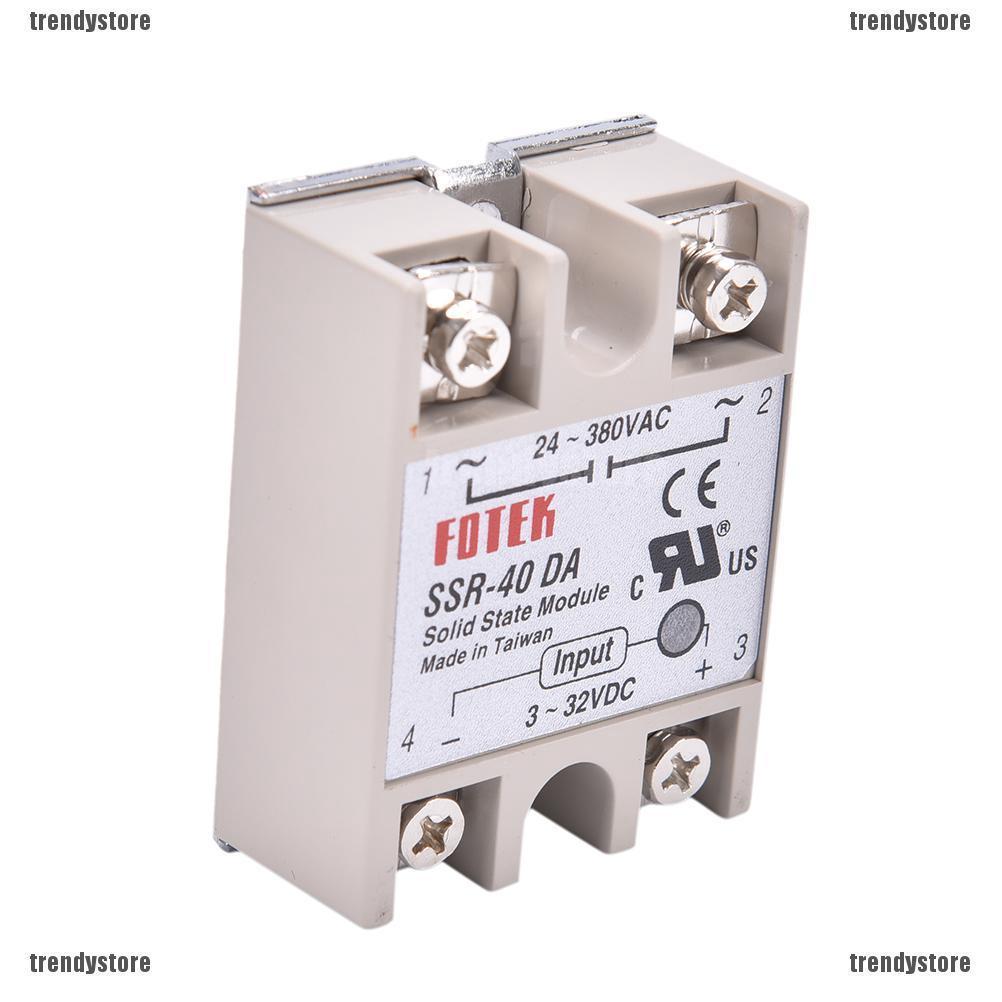 รีเลย์โซลิดสเตท SSR 40A พร้อมธงป้องกัน SSR-40DA 40A DC