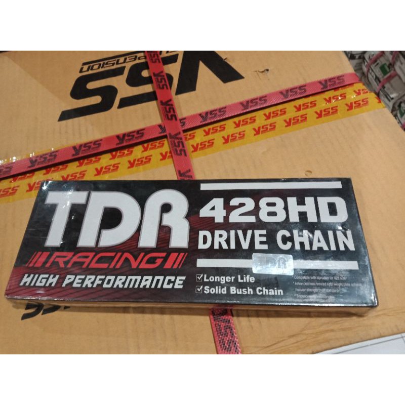 TDR โซ่ไม่ SSS ไม่ DID เดิมสีดํา 428HD-128L PNP NINJA150 VIXION R15 CBR CB150