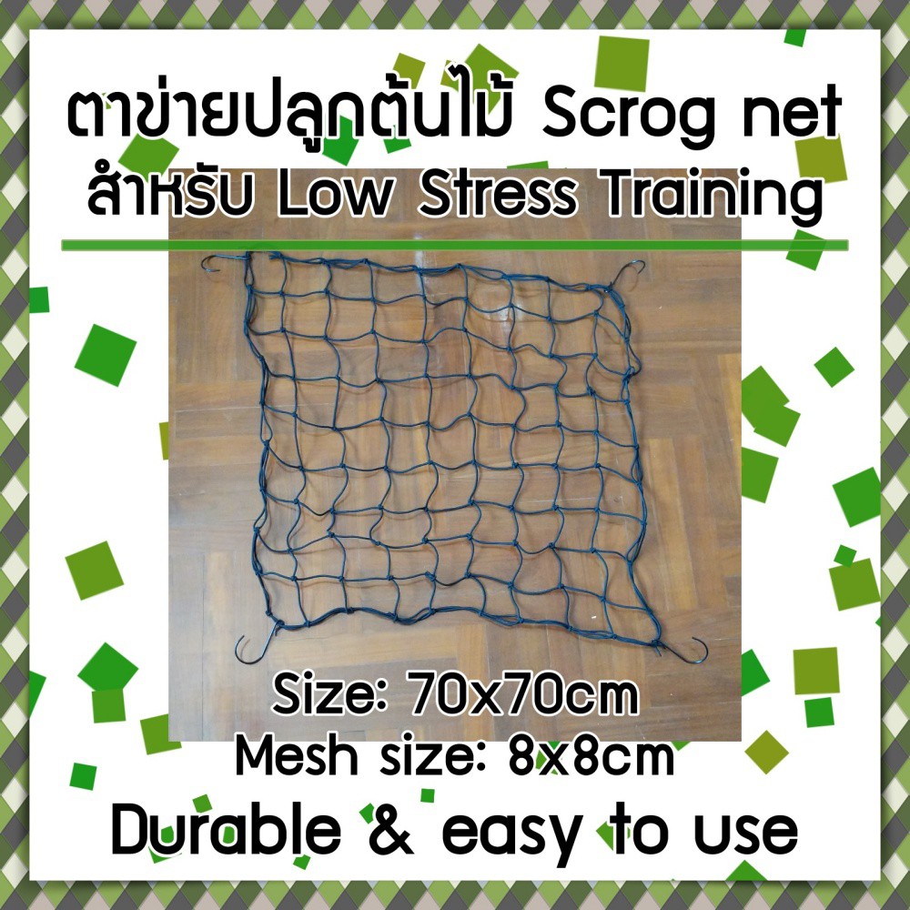 Scrog Net - Plant Stress Training - 8x8cm mesh size, in size of 70x70,  100x100, 120x120, 60x120, 150x150cm Trellis Net | Shopee Thailand