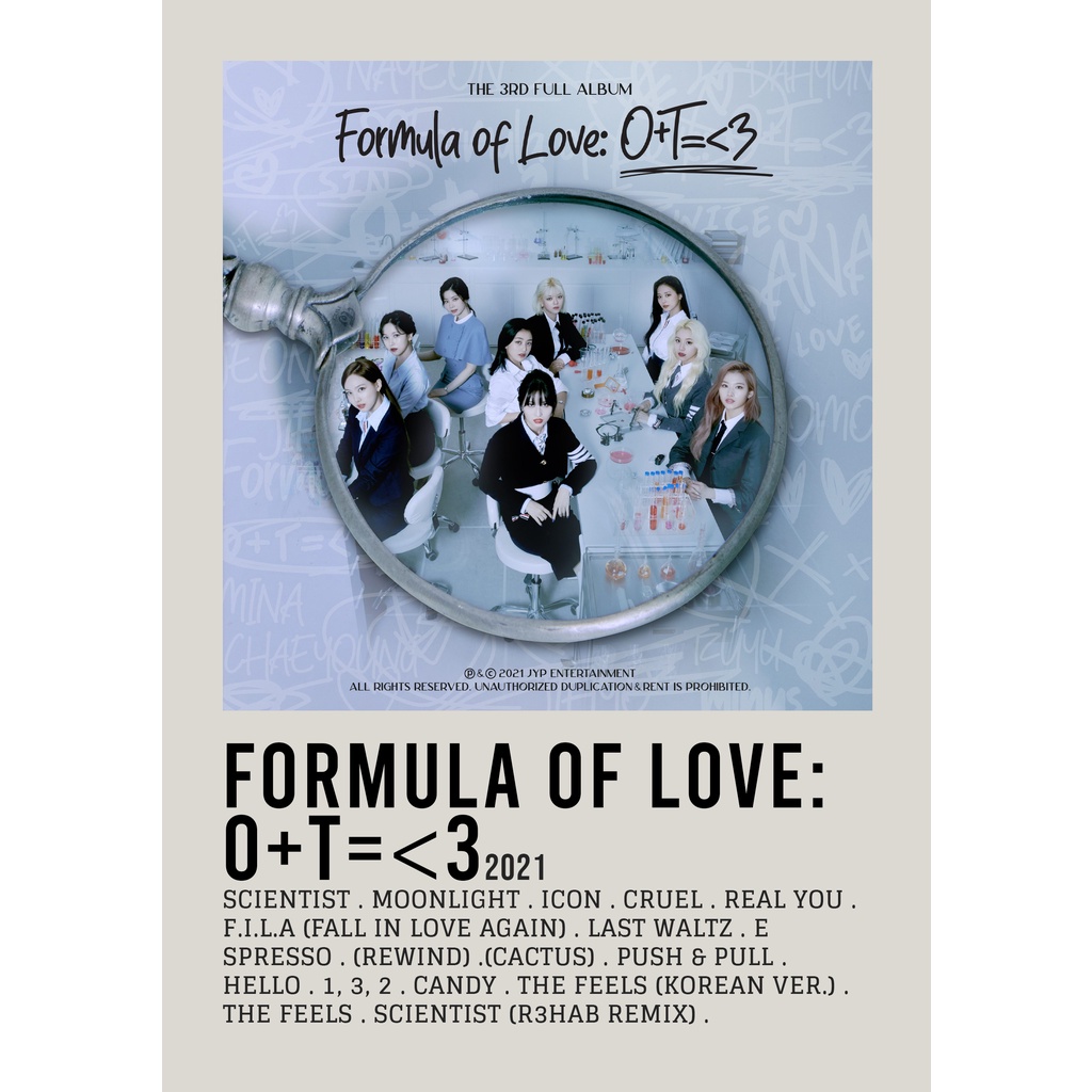 โปสเตอร์ปกอัลบั้ม Formula of Love: O+T=3 โดย TWICE for Room/Barber Gym
