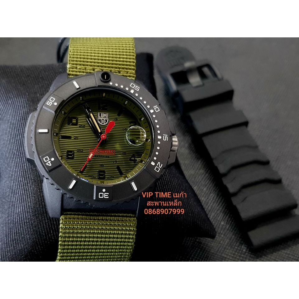 นาฬิกาผู้ชาย Luminox XS.3617.SET สายผ้าสีเขียว แถมสายคาร์บอน
