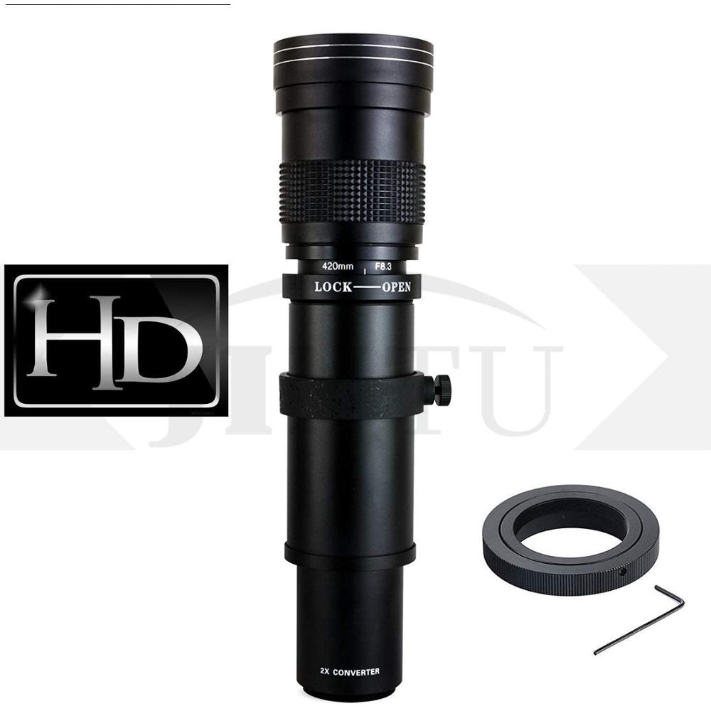 ✎๑JINTU 420-1600mm f/8.3 HD Manual Telephoto Lens for Nikon D5100 D5200 D5300 D5500 D5600 D7100 D7200 D7500 D90 D600 D61