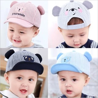 Babyonline(Y192)2A8-11 (ส่งด่วน1วัน)หมวกแก๊ปปีกอ่อนสำหรับเด็กหญิงและเด็กชายลายการ์ตูนสีสันสดใส ผ้าฝ้าย นิ่ม ปรับขนาดได้