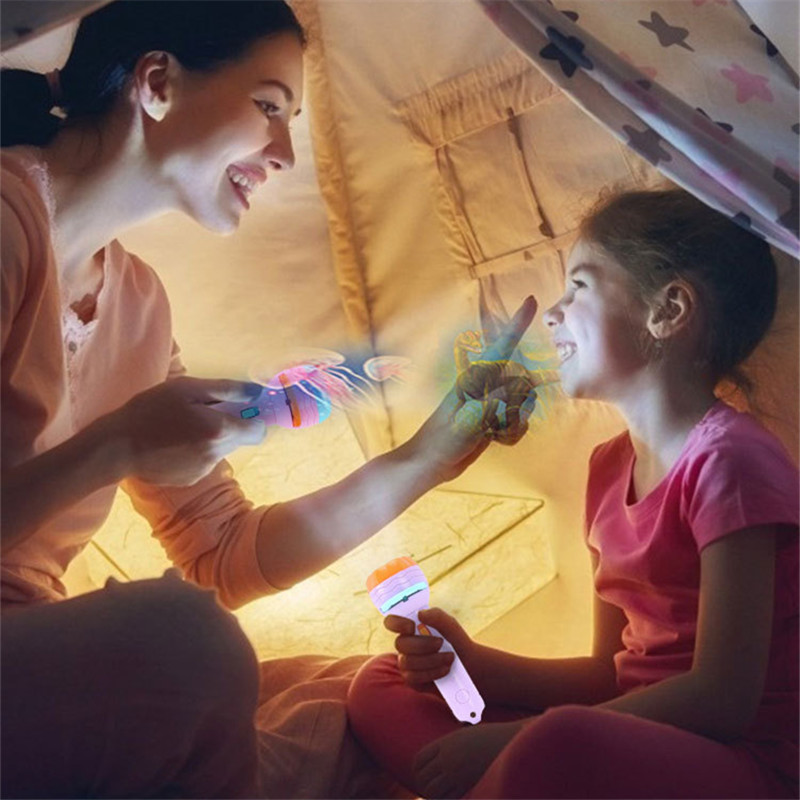 ไฟฉายโปรเจคเตอร์ แบบสไลด์เรืองแสง ลายการ์ตูนสัตว์ ของเล่น ไฟฉาย 24/96 รูปแบบ ของเล่นเสริมการเรียนรู้ - รูปที่ 6