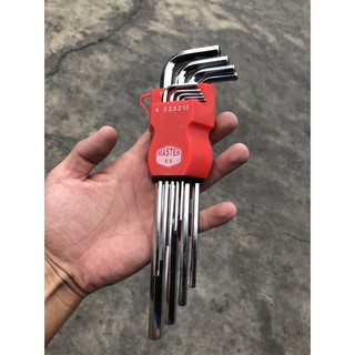 🔥โค้ดINC3LEL3ลด30฿ประแจหกหกเหลี่ยมหัวตัด แบบมิล Hex Key Set ยี่ห้อ Master Tool รุ่น MK-9201