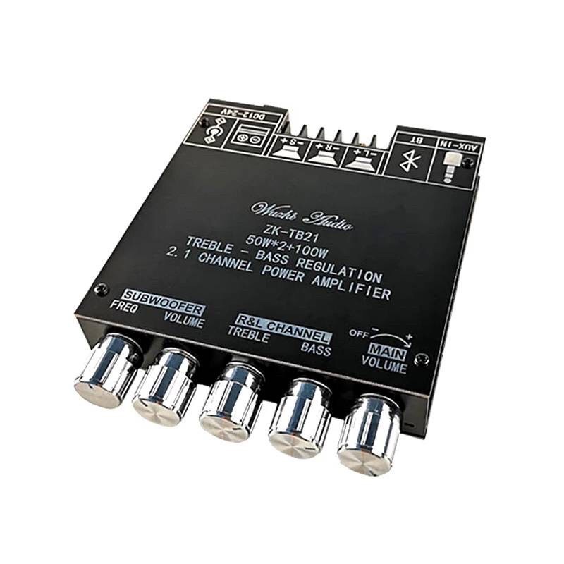 แอมป์จิ๋ว เครื่องขยายเสียง ZK-TB21 กำลังขับ 2*50W + ซัพ 100W รองรับ Bluetooth 5.0 ซิฟTPA3116D2 ระบบ2.1 Channel 2.1ch ราคา ถูกที่สุด ดีลบีเคเค แกลเลอรีภาพที่ 4