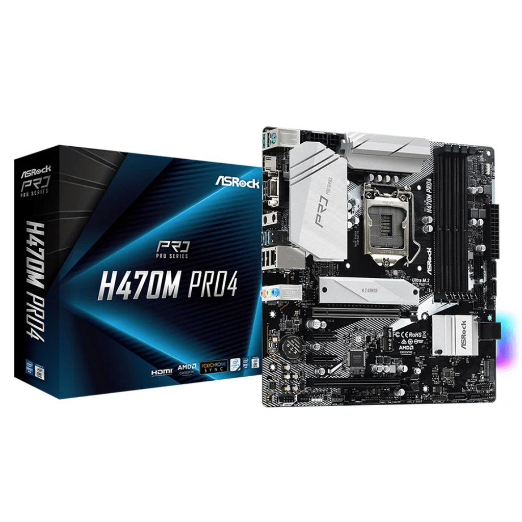 (ของใหม่ศูนย์ไทย)ASROCK 1200H470M PRO4 MAINBOARD (BANANA)