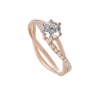 A.CEMI Swirl Ring แหวนดีไซน์แต่งเพชรเม็ดเดียว