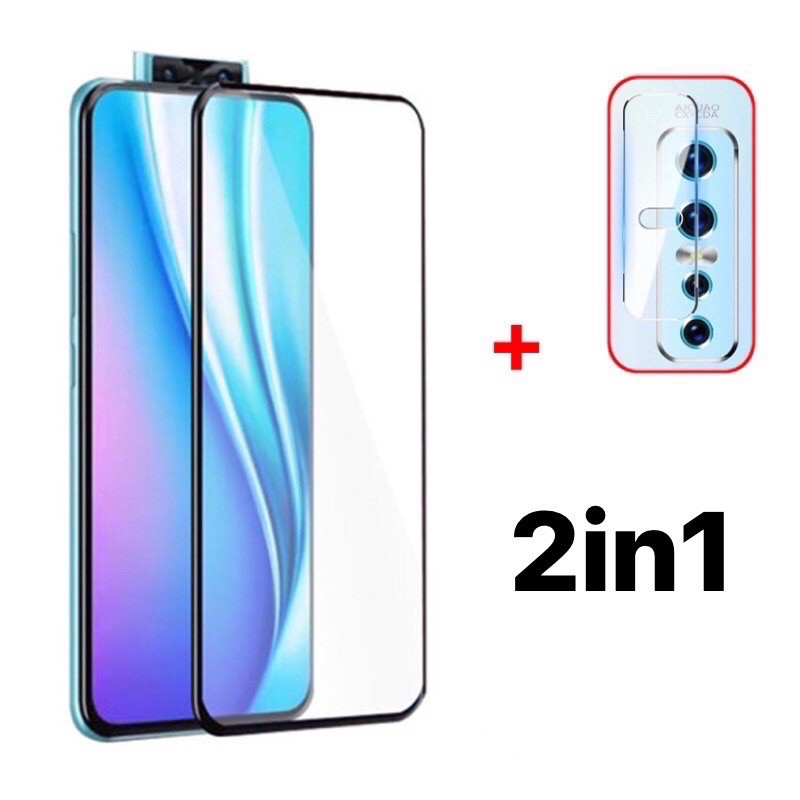 🇹🇭 2iN1 V15/ V15pro/ V17/ V17pro ฟิล์มเลนส์กล้อง + ฟิล์มกระจกเต็มจอ+ ฟิล์มกันกระแทกขอบดำ