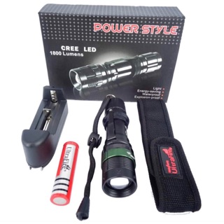 ไฟฉาย UltraFire Power Style Dimmer Box Set CREE LED 1800 Lumens พร้อมแบตและที่ช๊าต