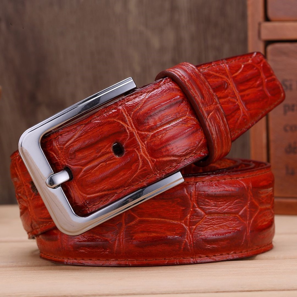 ใหม่ เข็มขัดหนังจระเข้แท้ แฟชั่นหรูหรา สําหรับผู้ชาย - รูปที่ 2