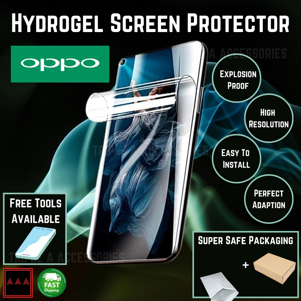 OPPO Hydrogel A9 A9x A8 A7 A7n A7x A5 A5s A3 A3s A1 A1k Find5mini ป้องกันหน้าจอฟิล์มยืดหยุ่นนุ่ม