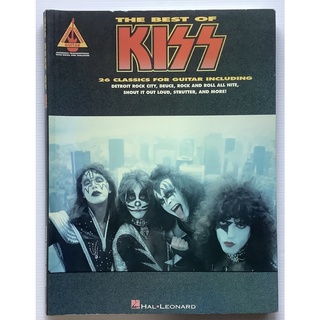 หนังสือโน๊ตเพลงและกีตาร์แทบ Guitar Tab The Best Of Kiss รวมสุดยอด 26 เพลงฮิตของวง Kiss เช่น Detroit Rock City Deuce