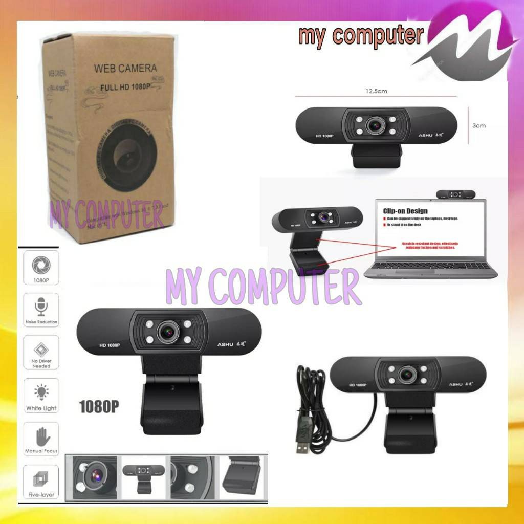กล้องเว็บแคม Full HD Webcam Computer H800 มีไมค์ในตัว 1080p