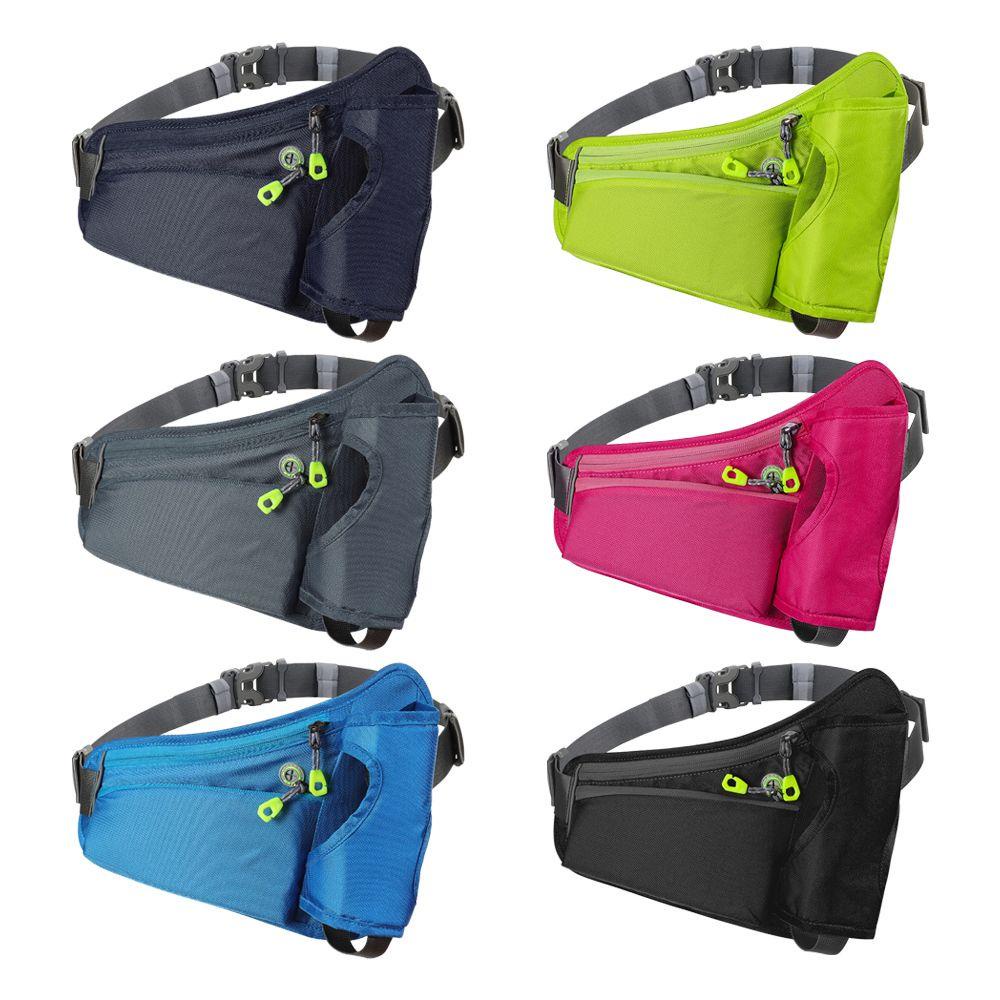 KOPIEWDX78 กีฬาเอวแพ็ค Breathable กลางแจ้งที่วางขวดน้ํา Hydration เข็มขัดแพ็คมัลติฟังก์ชั่ Travel Pack Jogging เข็มขัดกระเป๋า