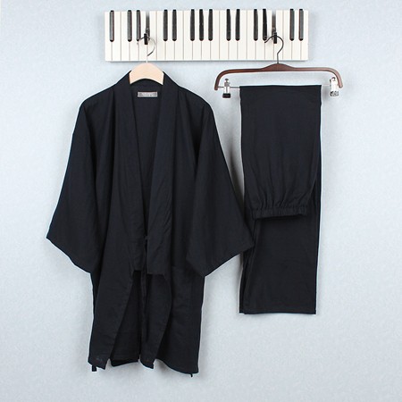 ชุดนอนกิโมโนสีกรมท่าอมดำ ใส่ได้ทั้งชายและหญิง ชุดกิโมโน ชุดนอนญี่ปุ่น sl28/sl53/sl57/sl61/sl40