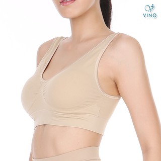 Sport Bra เสื้อในสปอร์ตบรา-Skin สีครีม