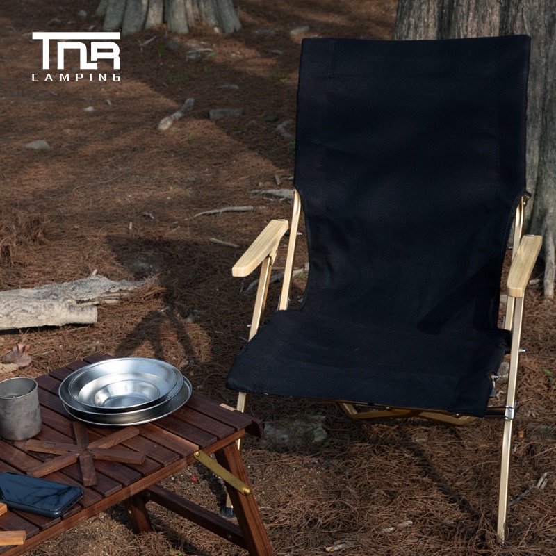 เก้าอี้พับ Low Chair ยี่ห้อ TNR Camping โครงสร้างอลูมิเนียม ผ้าแคนวาส พร้อมกระเป๋าจัดเก็บ