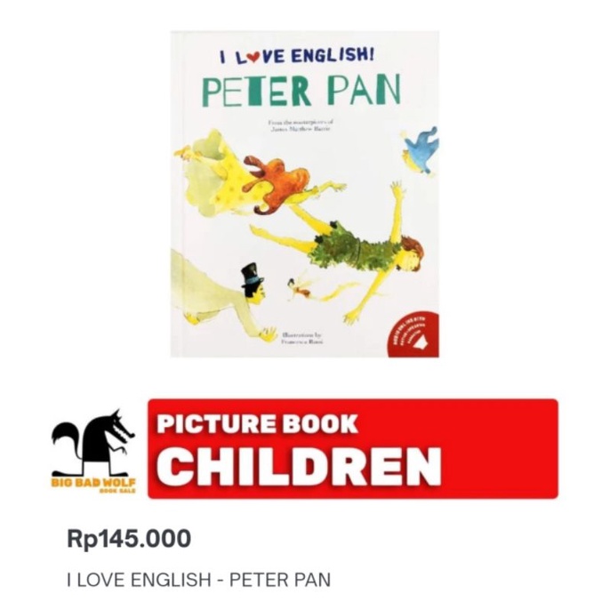 BBW Book I Love English Peter Pan