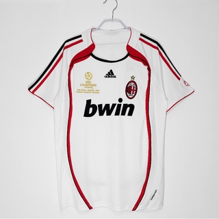 เสื้อกีฬาแขนสั้น ลายทีมชาติฟุตบอล AC Milan away 2006/07 season S-XXL ชุดเหย้า AAA สไตล์เรโทร