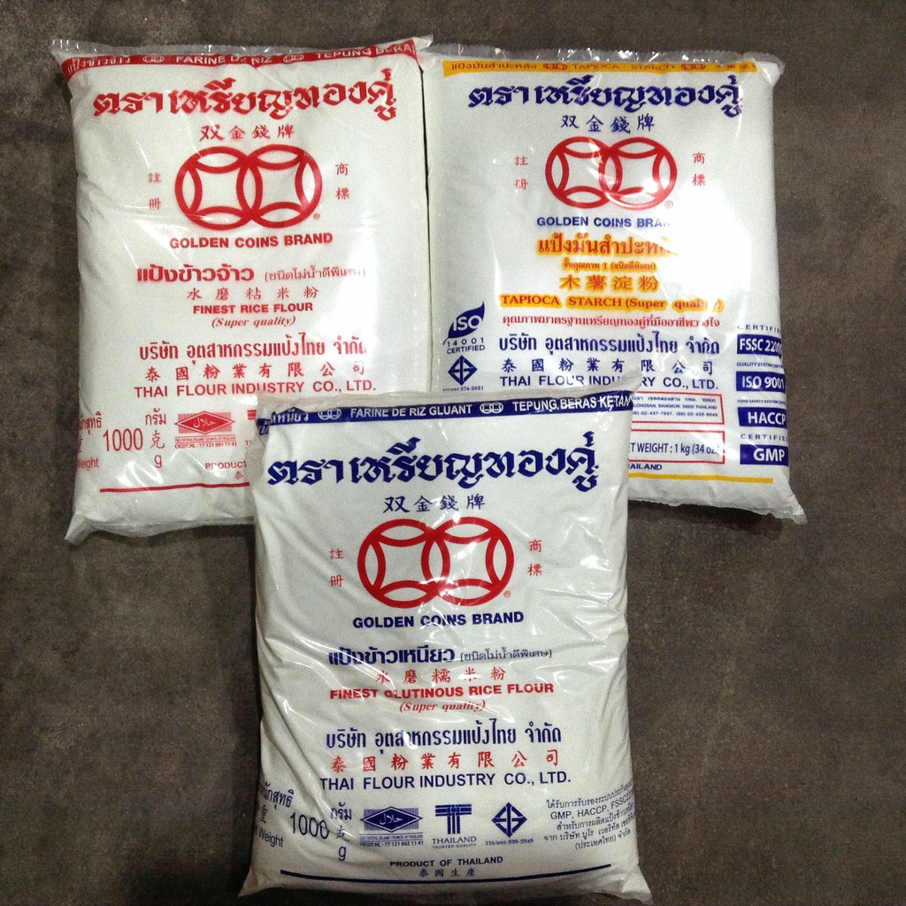 เหรียญทองคู่ แป้งข้าวเหนียว แป้งข้าวจ้าว แป้งมันสำปะหลัง 1 กก.