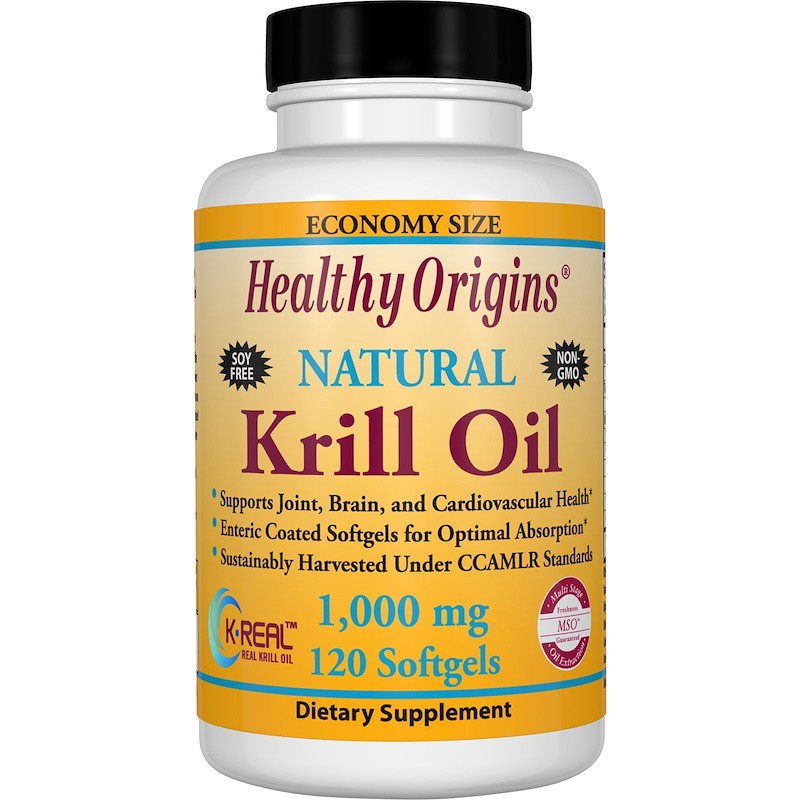 Healthy Origins, Krill Oil, Natural Vanilla Flavor, 1,000 mg, 120 Softgels
