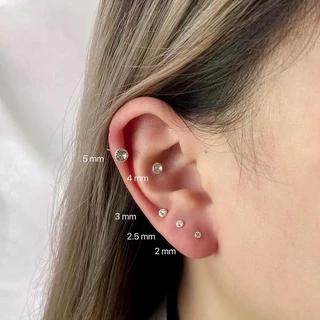 annita.silver - crystal stud earring / ต่างหูเงินแท้925 ต่างหูปักก้านฟันปลา ต่างหูพลอยคริสตัล เหมาะกับคนแพ้ง่า