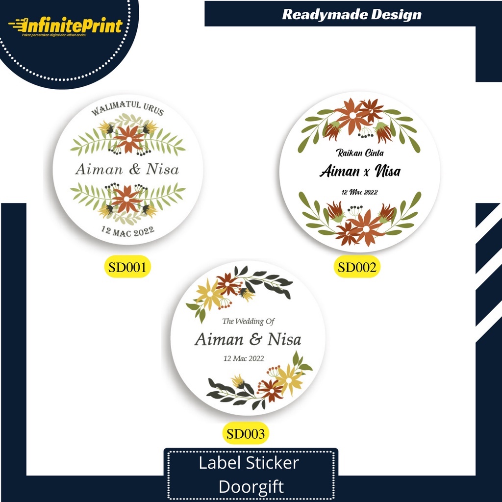 STIKER DOORGIFT / STIKER GOODIES / สติ๊กเกอร์ AQIQAH / สติ๊กเกอร์วันเกิด