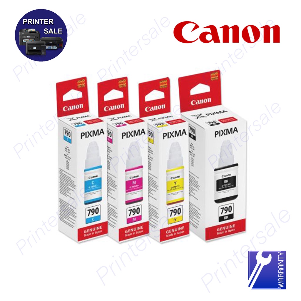 Canon GI-790 หมึก ขวดแท้ 4 สี BK/C/M/Y  สำหรับ CANON แท้งแท้ G-Series