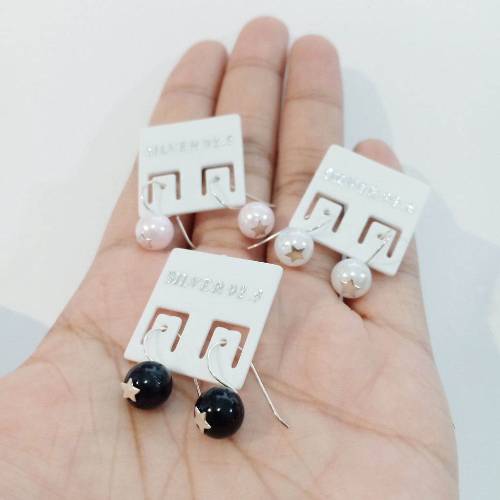 ต่างหูเงินแท้ Earrings 92.5% (ดีมุก)
