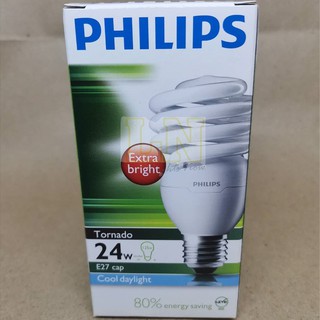 Philips หลอดประหยัดไฟ ทอร์นาโด 24W ขั้วเกลียวE27