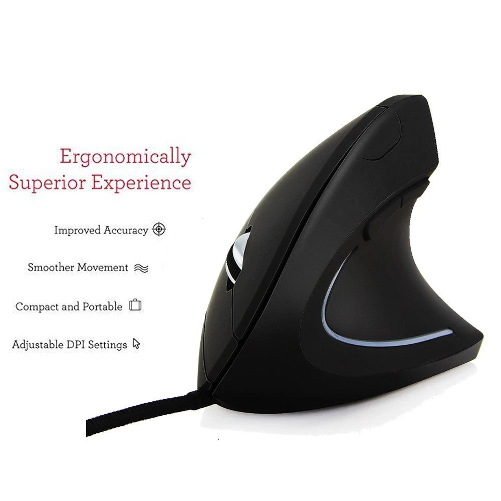 เมาส์แนวตั้งเล่นเกม RGB Ergonomic ปรับความเร็วได้ 800/1200/2000/3200 DPI thumbnail 6