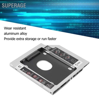 Superage Universal 9.5mm 2.5in SATA ถึง 2nd SSD HDD Hard Drive Caddy ตัวแปลงอะลูมิเนียมสำหรับ CD DVD ROM Slot