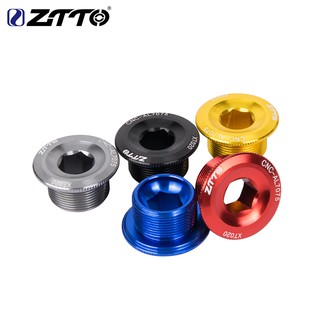 ZITTO สกรูปิดขาจานอลูมิเนียม CNC AL-7075 Crank Arm Bolt M20*10mm Crankset Screw for Shimano