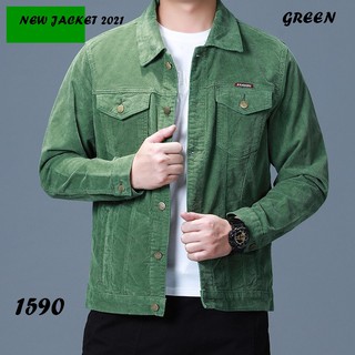 NEW JACKET 2021 แจ็คเก็ตผ้านิ่มออกแบบใหม่เข้ากับอากาศเมืองไทย ไม่อมความร้อน ไม่คันและอมเหงื่อ สวยเท่ห์ สีเขียว พร้อมส่ง