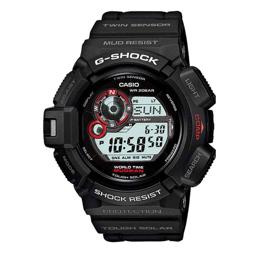 Casio G-Shock นาฬิกาข้อมือผู้ชาย สายเรซิ่น รุ่น G-9300,G-9300-1 - สีดำ