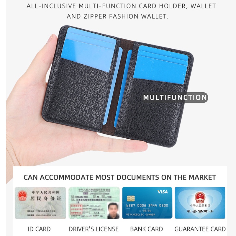 แบลเลอร์รี่ ใหม่ผู้ชายผู้ถือบัตรหลายช่องกระเป๋าสตางค์บางเรียบง่ายสําหรับผู้ชายบัตรหนีบ