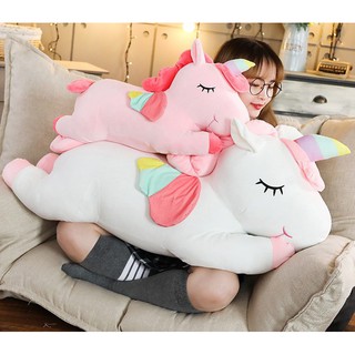 ตุ๊กตาหมอน 🦄ม้ายูนิคอร์น🦄 ขนาด 60cm. 80cm. 100cm. น่ารักนุ่มนิ่ม ❗️วิธีการวัด ตามรูป Dimension❗️