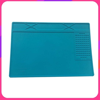 31 * 21 ซม แผ่นรองซ่อมกันความร้อน แผ่นรองซ่อมมือถือ แผ่นยางรองซ่อมสีฟ้า  Heat resistant soldering station silicone welding pad silicone welding pad heat insulation pad repair tools Maintenance platform desk mat 1pcs