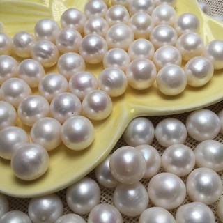 มุกน้ำจืด ไข่มุกแท้12-13มิล สีขาวมุกกลม ราคาขายเป็นเม็ด Freshwater Pearl ราคาถูก สินค้าพร้อมส่ง ภาพถ่ายจากของจริง