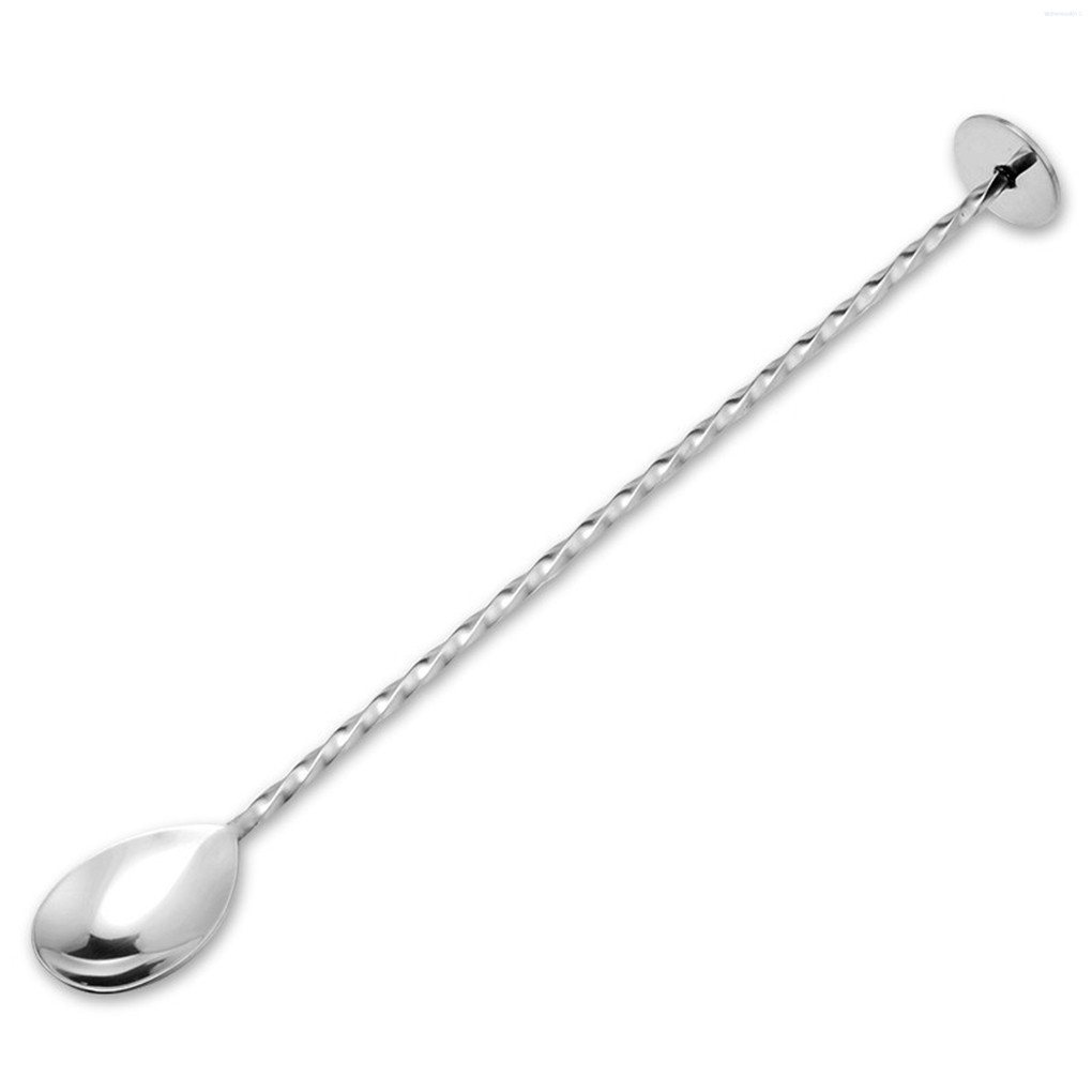 Stainless Steel Cocktail Bar Spoons Spiral Pattern Drink Shaker Muddler Stirrer Twisted Mixing Spoon Kitchentool