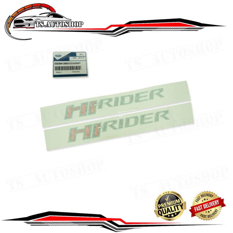 สติ๊กเกอร์ Sticker "HI-RIDER" แท้ Ford Ranger ขนาด 46x6 จำนวน 2 Pieces ปี 2015-2018 มีบริการเงินปลายทางนะค่ะ