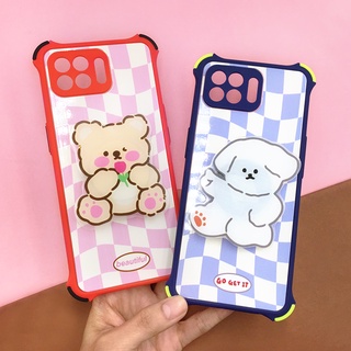 พร้อมส่ง!!OppoA3s/A5/A9(2021)/A15/A16/A54(4G) เคสกันกระแทก เคสกันเลนส์กล้อง เคสการ์ตูน ขอบสี ฟรี Griptok อะคริลิคป๊อปอัพ