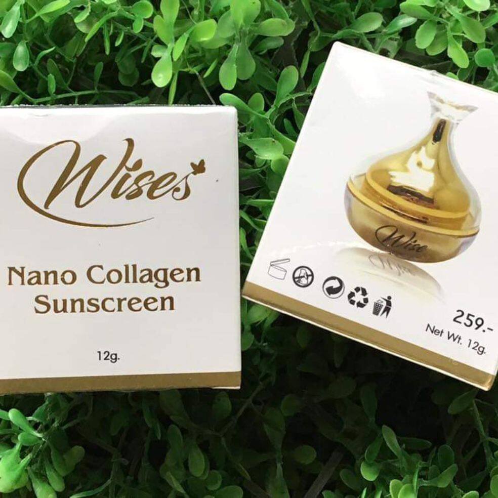 Wises Nano Collagen sunscreen กันแดดนาโนคอลลาเจน ไวซ์  SPF 50 PA+++ 1 กระปุก 12 กรัม